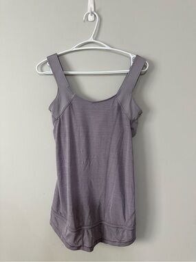 Lululemon Athletica Lavender Built-in Bra Tank Open Back Yoga Pilates